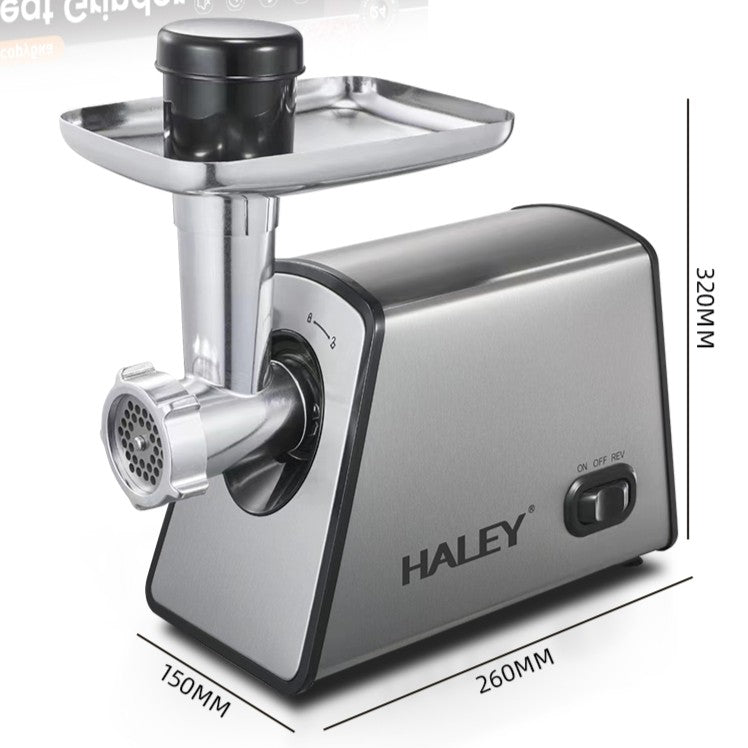 Mașină de Tocat Carne HALEY 2600W, Cutter cu Torsiune Mare, Oțel Inoxidabil, Port Mare de Alimentare, Ușor de Curățat
