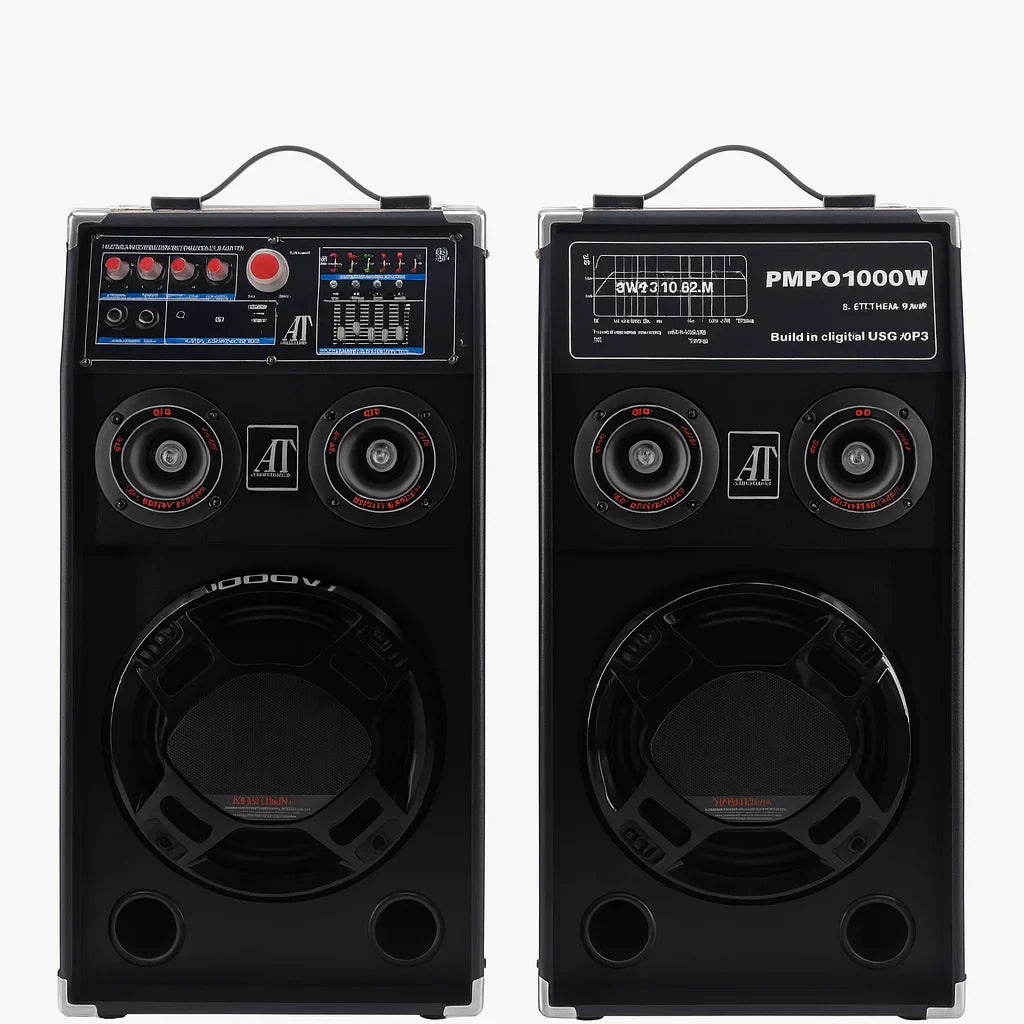 Sistem Audio Profesional AT-283 cu Bluetooth, USB, Radio FM și Karaoke – 1000W
