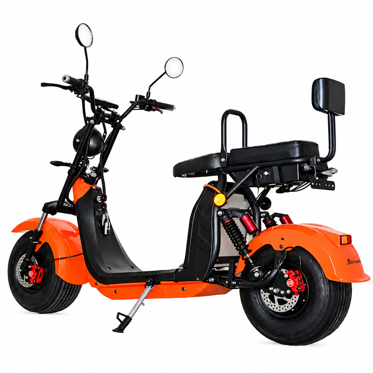 Scuter Electric 2 Persoane, Viteză Limitată 25 km/h – Fără Permis, Viteza maxima 25km/h, Autonomie 45 km, Motor 1500W, Baterie 20Ah, Suspensie Hidraulică, COC Inclus