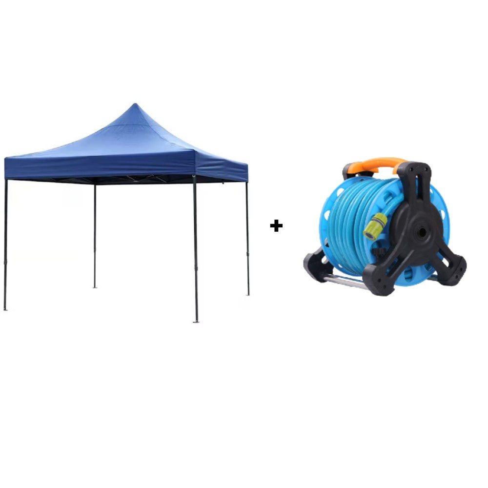 Set Grădină Premium AT PERFORMANCE®: Furtun Retractabil 20m + Cort Pavilion 3x3m – Echipare Completă pentru Confort în Aer Liber