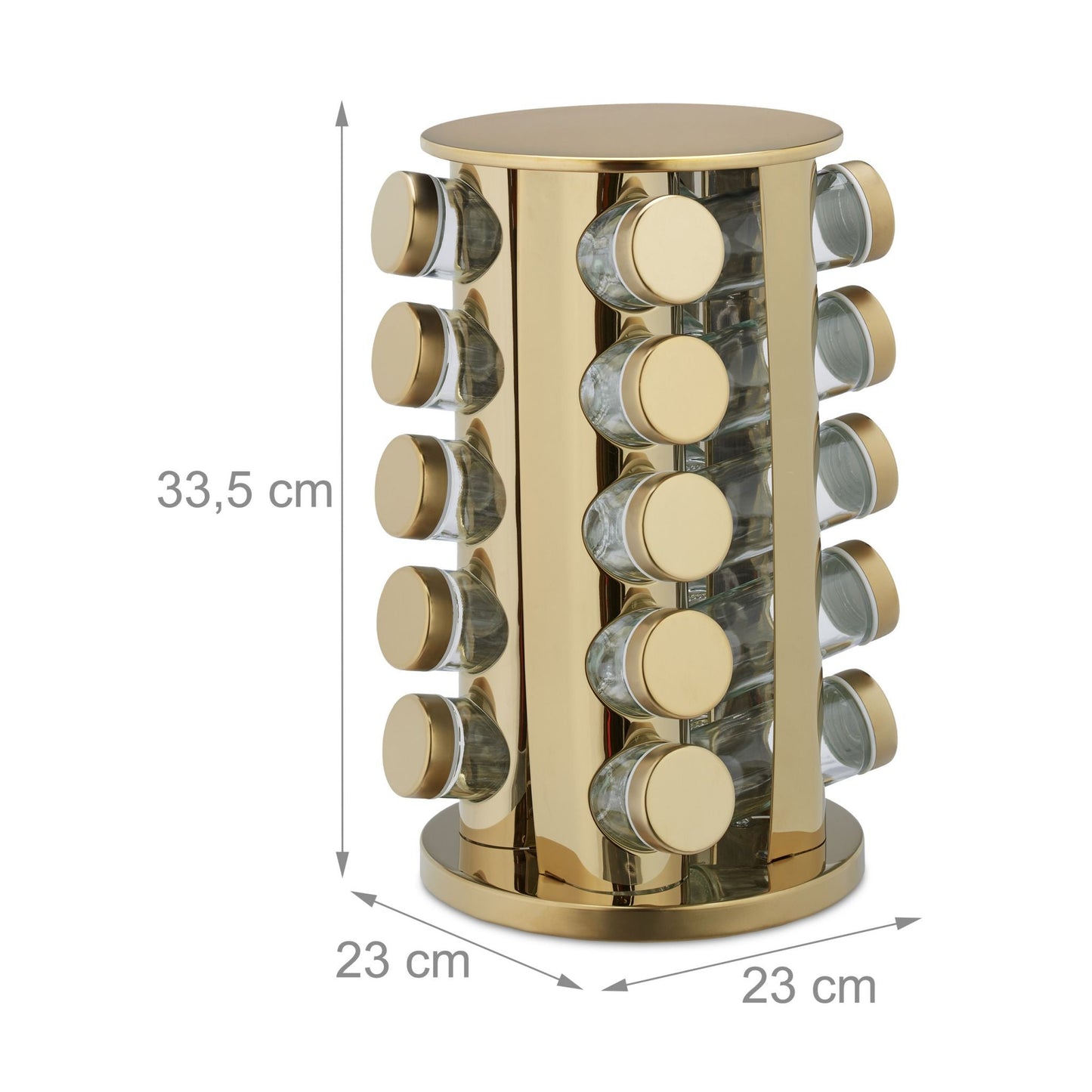Set 20 de recipiente AT PERFORMANCE®, pentru condimente cu suport rotativ, inox, 33,5 x 23 x 23 cm.