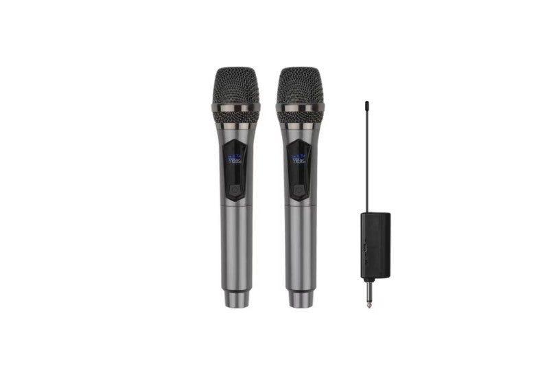 Set 2 microfoane, Wireless, AT PERFORMANCE®, Pentru Karaoke, Negru