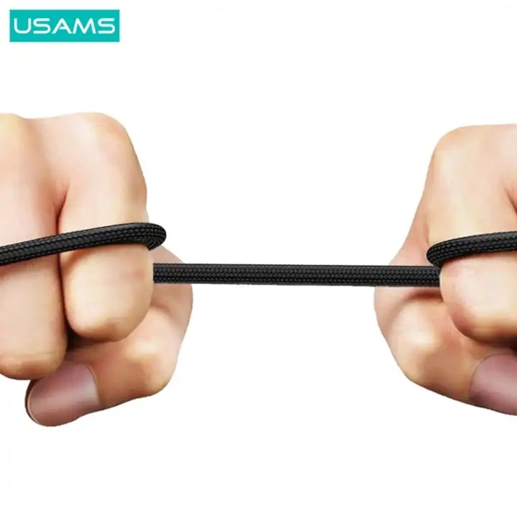 Cablu de Date & Încărcare Rapidă USAMS Shadow Series, USB-C la USB-C, 100W PD, Display Digital LED, Nylon Împletit, 1.2m