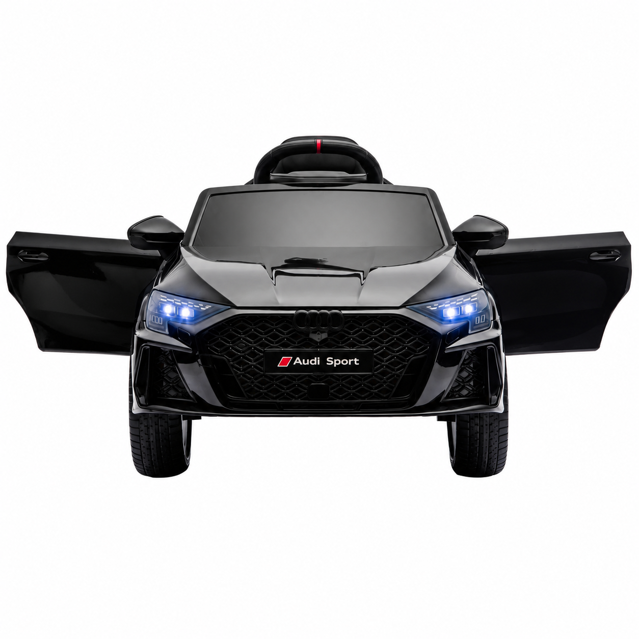 Mașinuță Electrică Pentru Copii KIDOO Audi RS 3 Sportback 2025, Licență Oficială Audi, 12V 4.5Ah, Telecomandă 2.4G, 3 Viteze, Bluetooth, USB, Lumini LED, Alb