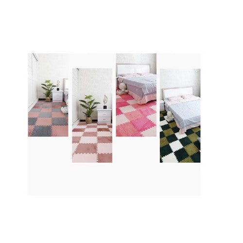 Set 10X Mocheta Pufoasa ROZ , Tip Covor Puzzle, cu Spuma 30×30 cm,