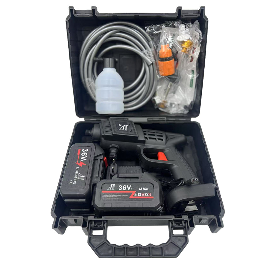 Pachet Auto 2 în 1: Spălător cu Presiune Portabil 36V + Parasolar Tip Umbrelă UV 140x75 cm | Întreținere Completă pentru Mașina Ta