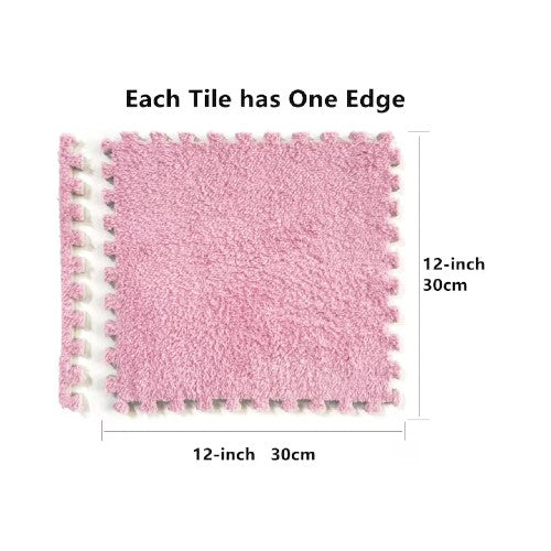 Set 10X Mocheta Pufoasa ROZ , Tip Covor Puzzle, cu Spuma 30×30 cm,