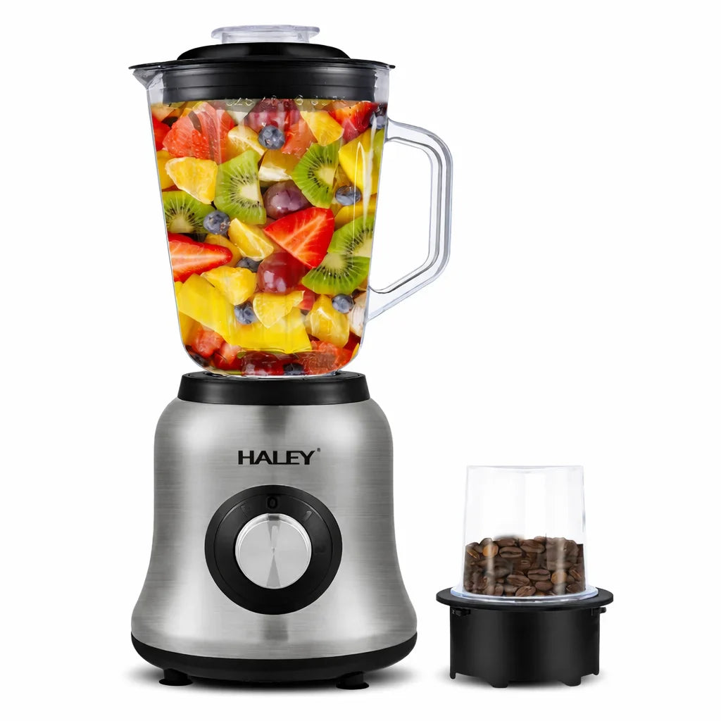 Blender Multifuncțional HALEY HY-2941, 1000W, Bol Sticlă 1.5L, 2 Viteze + Râșniță