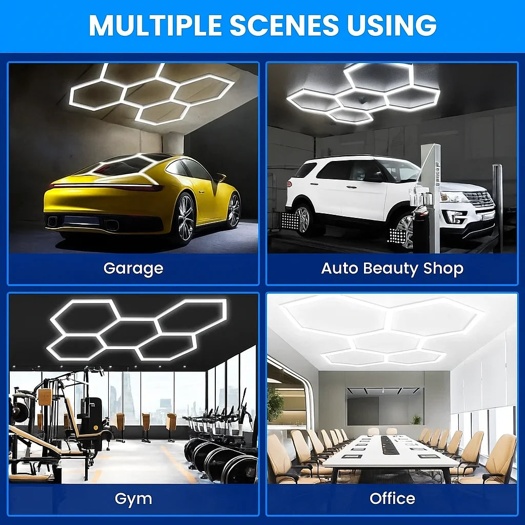 Lampa LED modulară tip fagure AT PERFORMANCE®, 120W, 6500K, 220V – design hexagonal modern