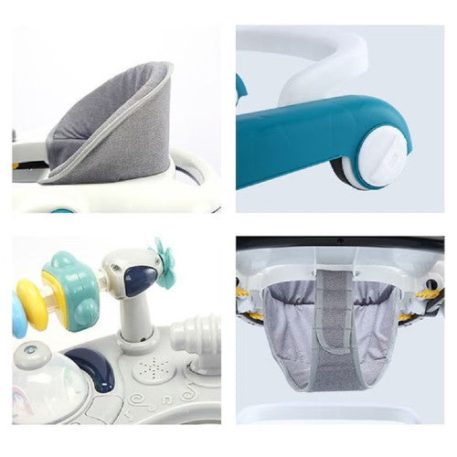 Premergator educational KIDOO 3 in 1 pentru copii, functie de masuta, premergator si Antemergator Alb/Gri