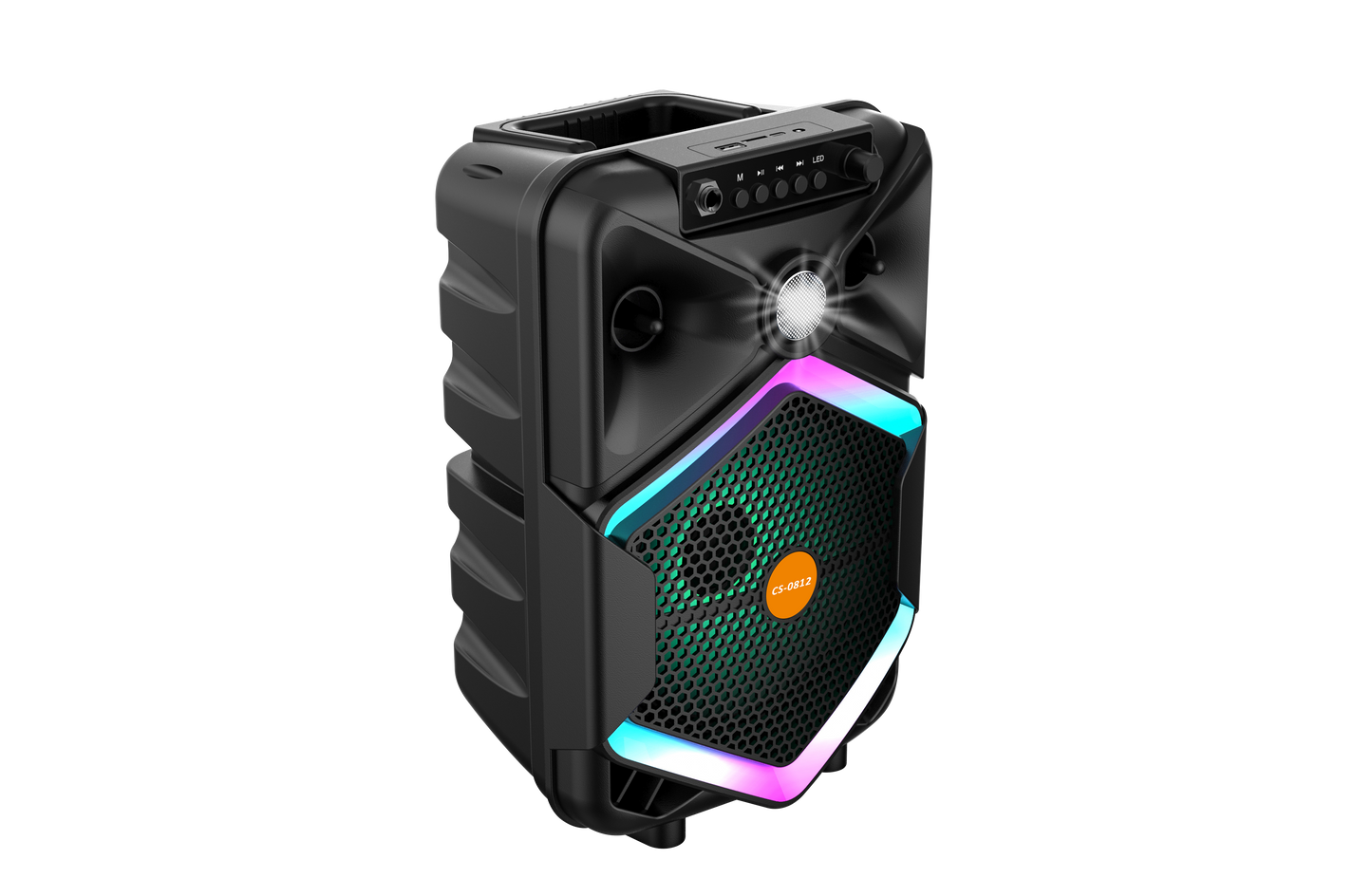 Boxa Portabila AT PERFORMANCE®, cu Lumini RGB, Putere 100W, MP3, USB, Bluetooth, TF, WIFI, Slot Microfon, Karaoke, Acumulator, Negru