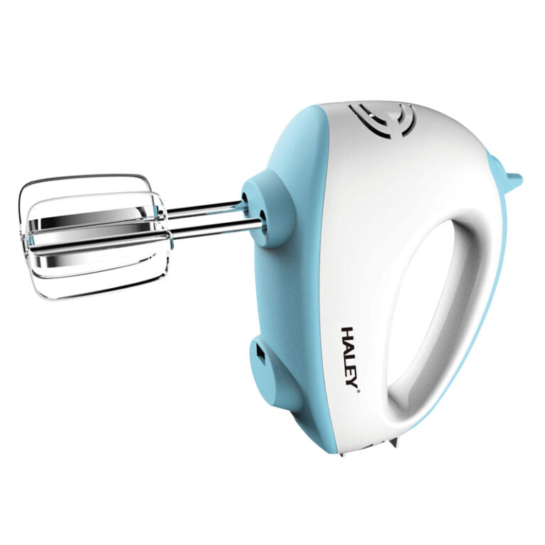 Mixer de Mână Haley 500W, 7 Trepte Viteză, Alb/Albastru, Silențios, Accesorii Incluse