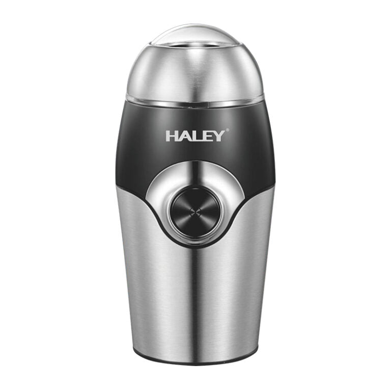 Râșniță Electrică Haley 300W din Inox, 500g, Măcinare Rapidă, Lame din Oțel, Siguranță Avansată