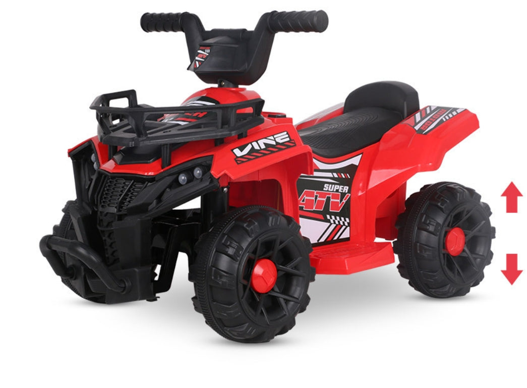 ATV PowerKid 6V – Aventură Electrică pentru Micii Șoferi (2–6 ani, 3–5 km/h) 🏎️⚡ Rosu
