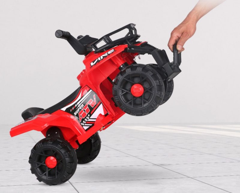 ATV PowerKid 6V – Aventură Electrică pentru Micii Șoferi (2–6 ani, 3–5 km/h) 🏎️⚡ Rosu