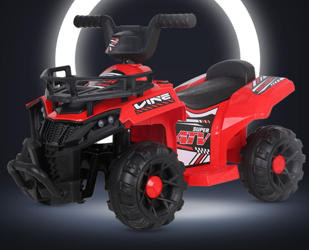 ATV PowerKid 6V – Aventură Electrică pentru Micii Șoferi (2–6 ani, 3–5 km/h) 🏎️⚡ Rosu