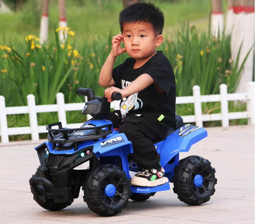 ATV PowerKid 6V – Aventură Electrică pentru Micii Șoferi (2–6 ani, 3–5 km/h) 🏎️⚡ Albastru