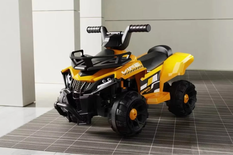 ATV PowerKid 6V – Aventură Electrică pentru Micii Șoferi (2–6 ani, 3–5 km/h) 🏎️⚡ Galben