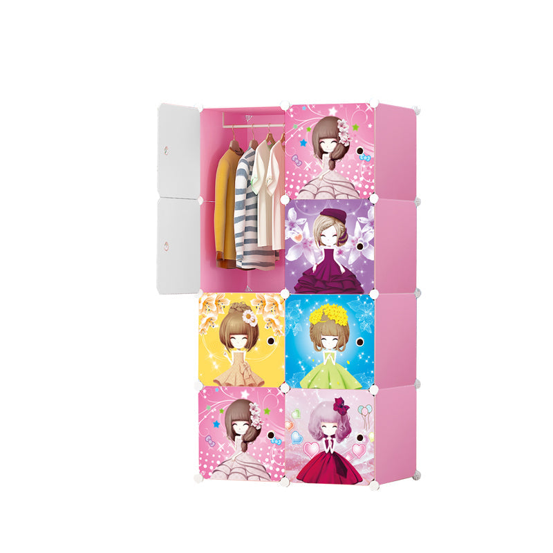 Dulap modular pentru copii, roz, AT PERFORMANCE®, 8 rafturi printese nou