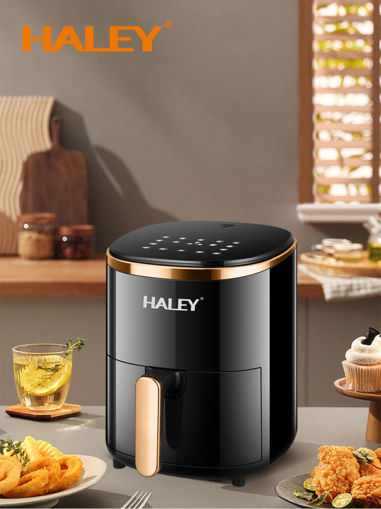 Friteuza cu Aer HALEY, 6L, 2000W, Performanta Moderna pentru Gatit Sanatos, Negru