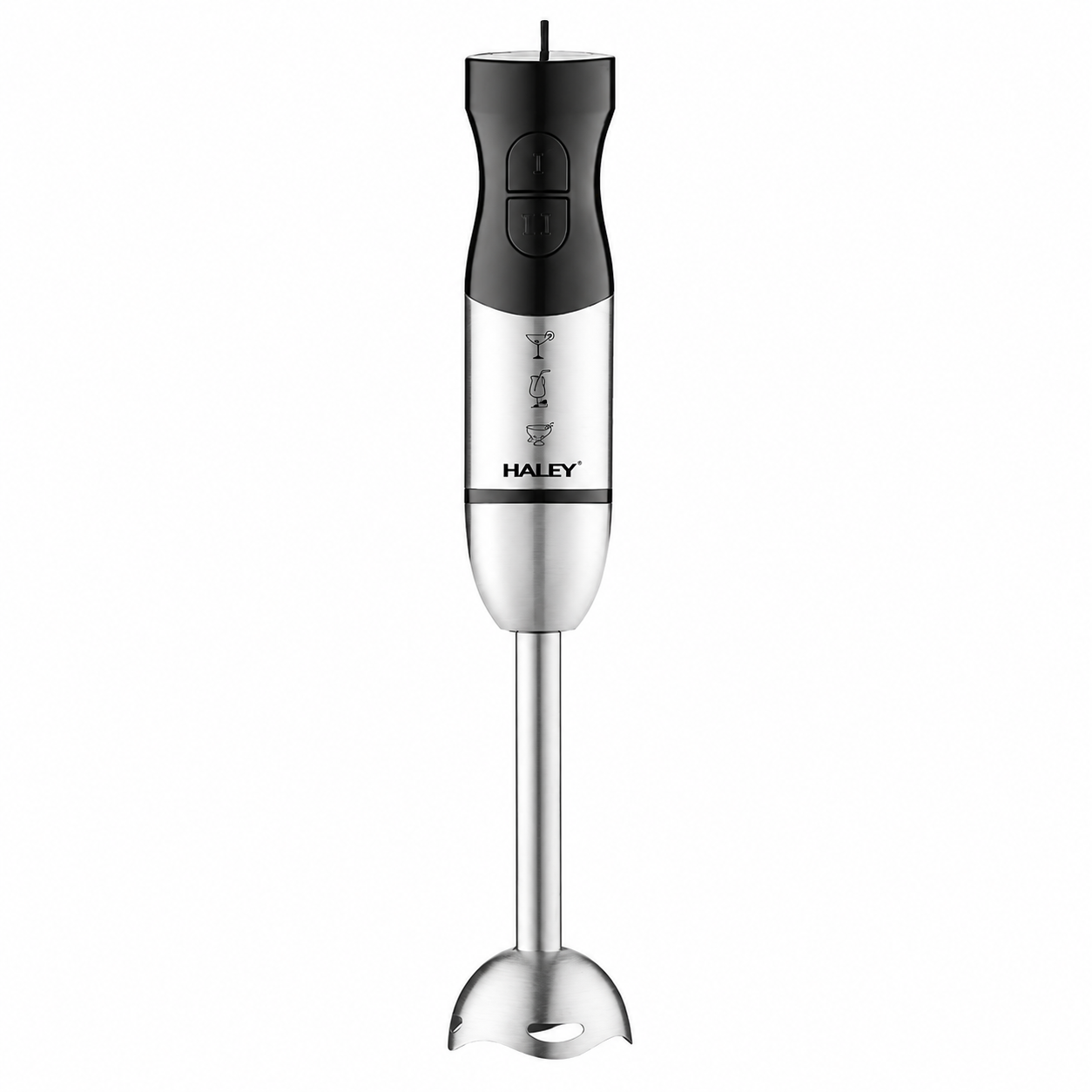 Blender vertical de mână HALEY HY-1121, 1200W, 2 viteze, motor DC, lame din oțel inoxidabil, funcție anti-stropire