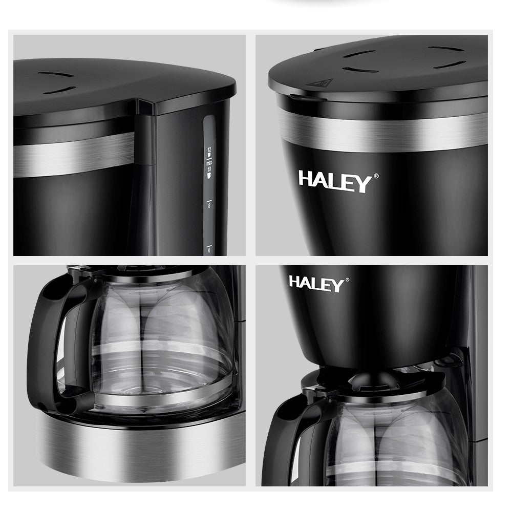 Aparat de Cafea HALEY HY-2808 – 800W, 1.25L, 12 Căni, Sistem de Siguranță, Operare Ușoară