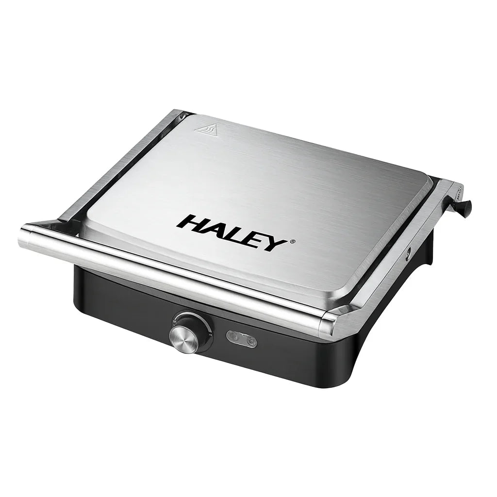 Grill Electric Haley HY-8609, 2000W, Plăci Antiaderente, Deschidere 180°