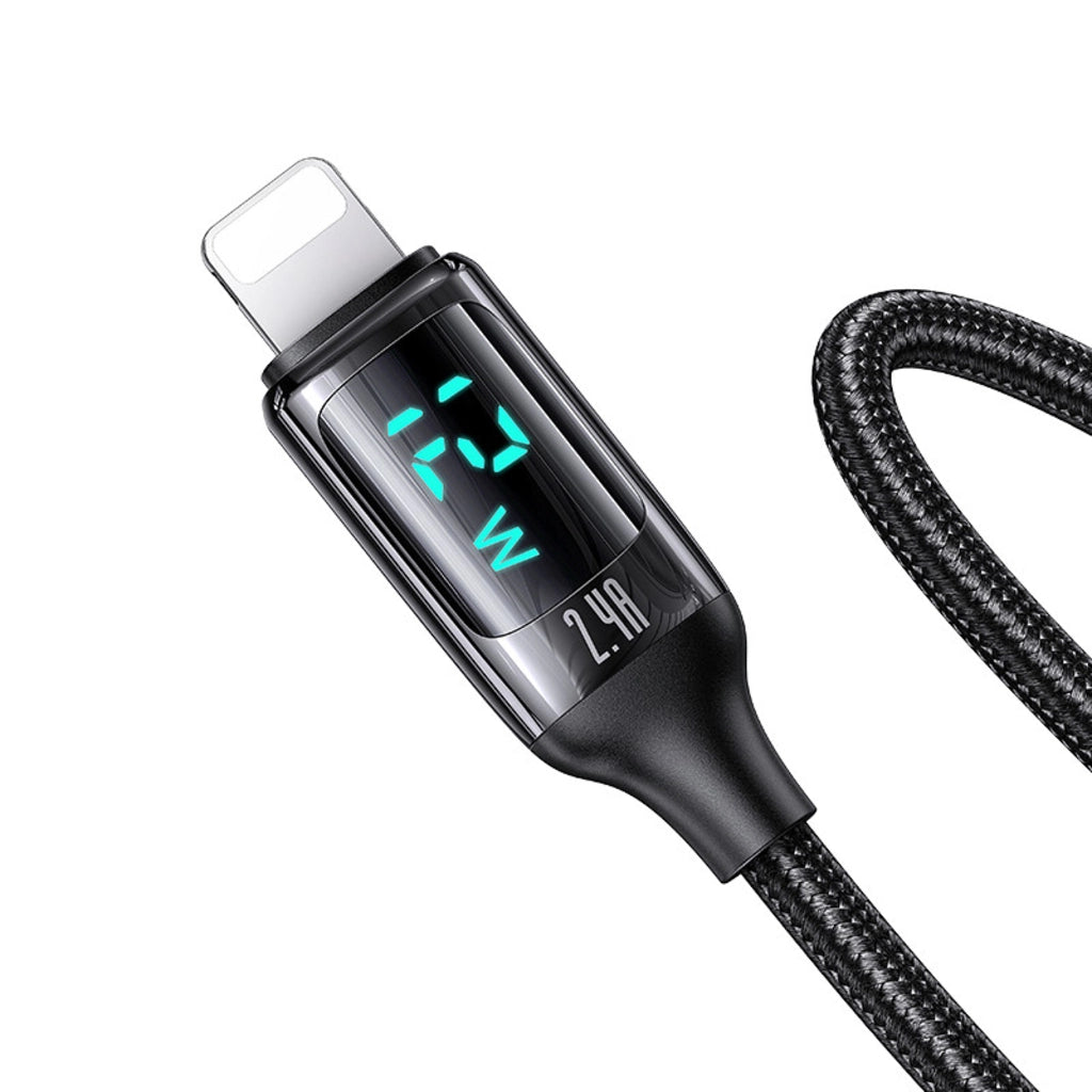 Cablu de Încărcare și Transfer Date USAMS cu Display Digital LED, 1.2m, 2.4A, 12W