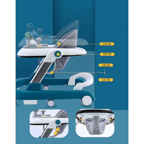 Premergator educational KIDOO 3 in 1 pentru copii, functie de masuta, premergator si Antemergator Alb/Gri