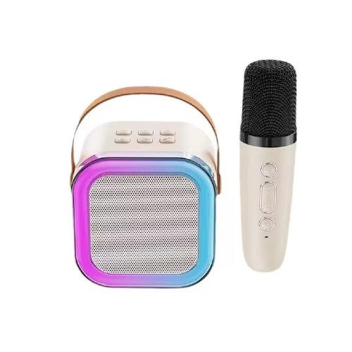 Boxa Cu Microfon Smart, Conectare Bluetooth, IOS/Android, Calitate Inalta A Sunetului, Perfecta Pentru Karaoke, AT PERFORMANCE®, culoare perla