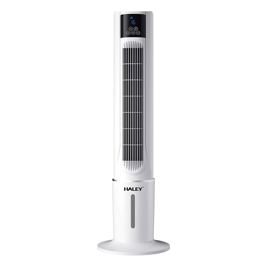 Răcitor de Aer Tip Turn HALEY HY-6117, 2000W, Rezervor 4,5L, 3 Trepte de Viteză, Oscilație Automată, Telecomandă, Timer, Display LED, Alb