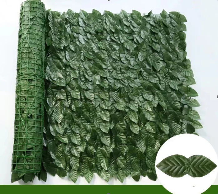 Gard viu decorativ frunze artificiale AT PERFORMANCE®, 3m x 1m lungime, verde