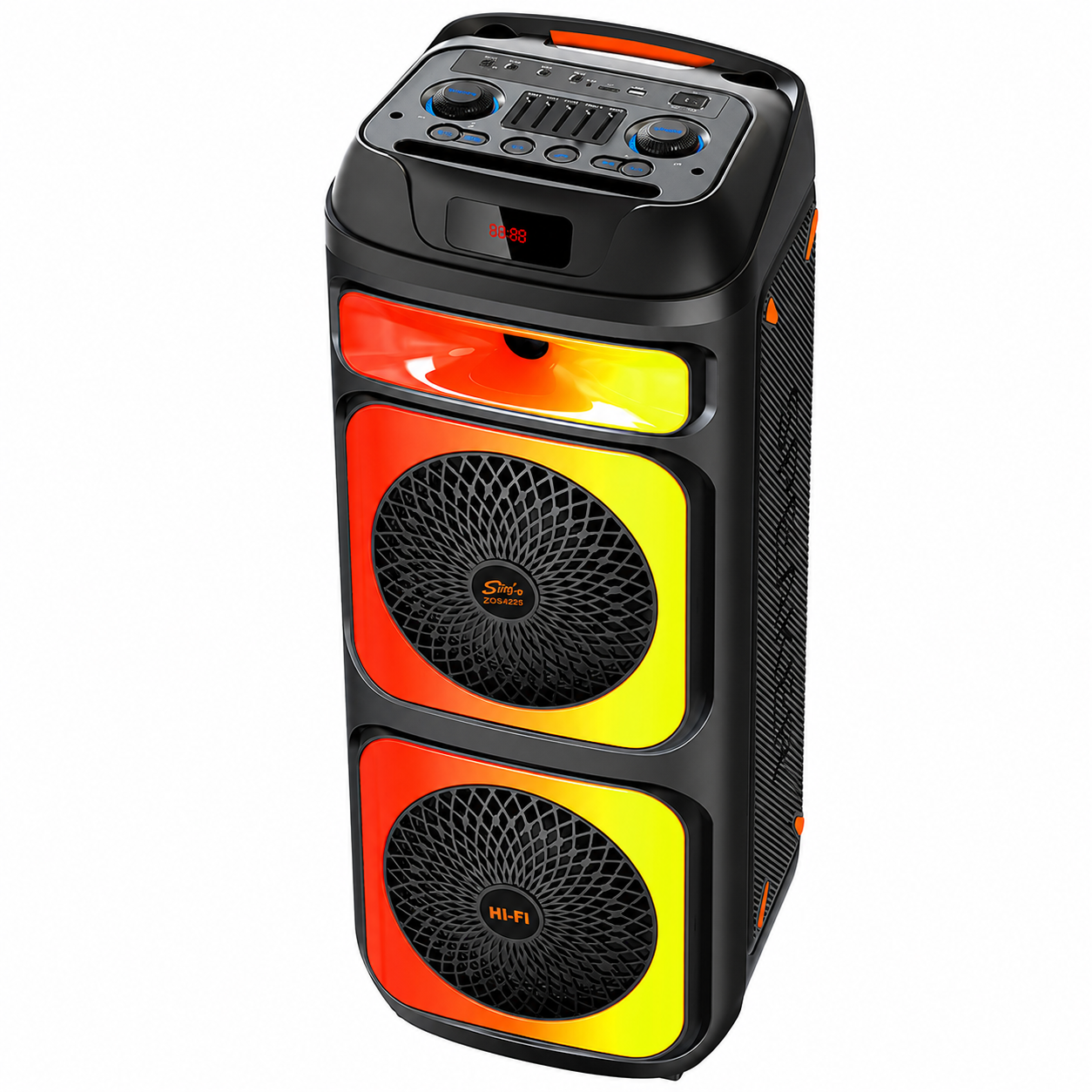 Boxă Portabilă Karaoke Sing-e ZQS10225, Bluetooth, 2x10", 80W, DSP Audio, Microfon Inclus, LED RGB, Acumulator 6000mAh, Telecomandă