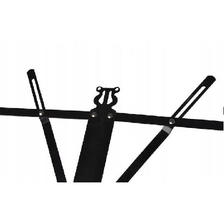 Suport Partitură Metalic Reglabil și Pliabil cu Husă, 123 cm, Negru