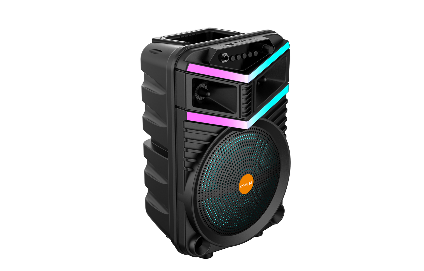 Boxa Portabila AT PERFORMANCE®, cu Lumini RGB, cu Maner, Putere 100W, MP3, USB, Bluetooth, TF, WIFI, Slot Microfon, Karaoke, Acumulator, Negru
