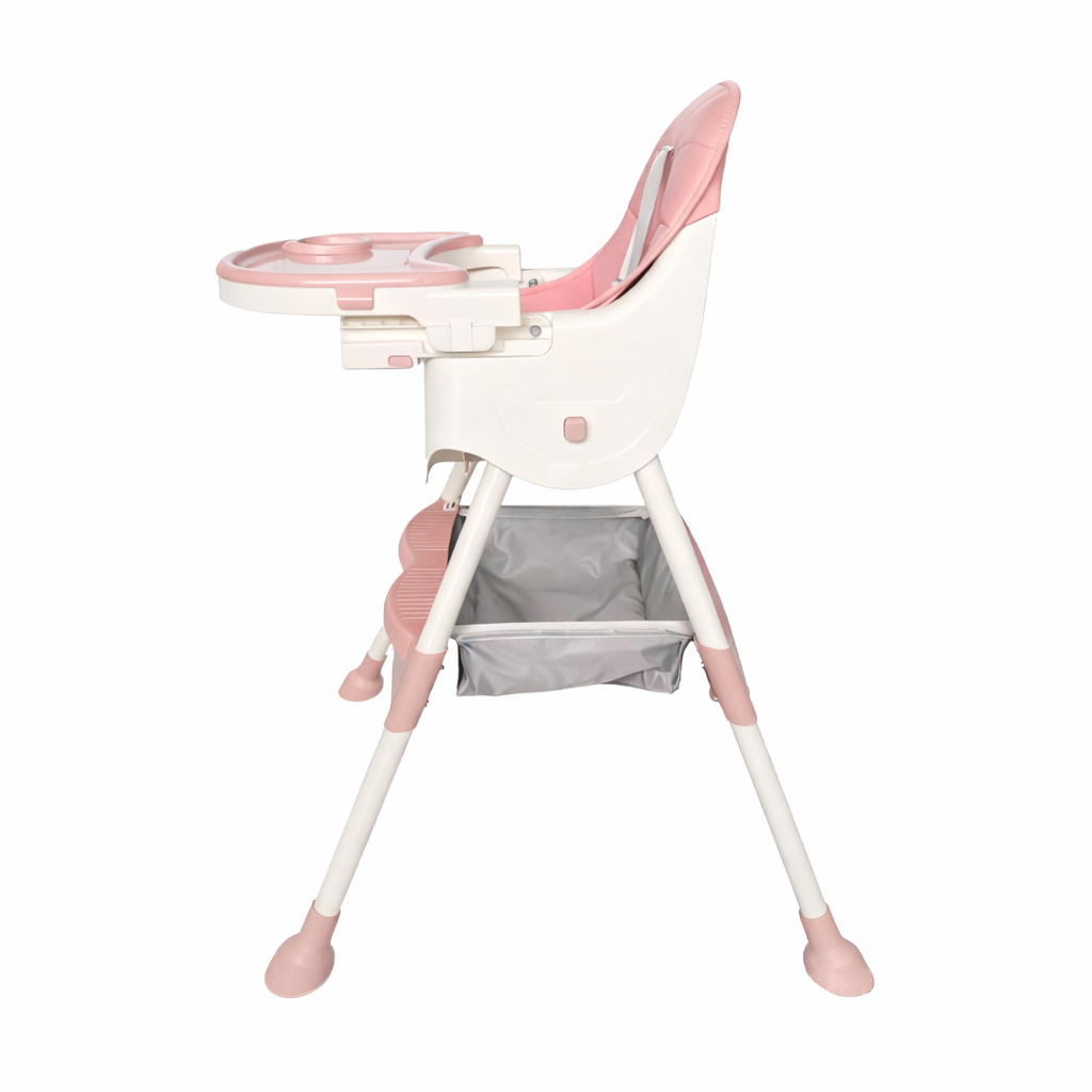 Scaun de masă pentru bebeluși KIDOO KD-44, Roz, cu centură de siguranță în 5 puncte