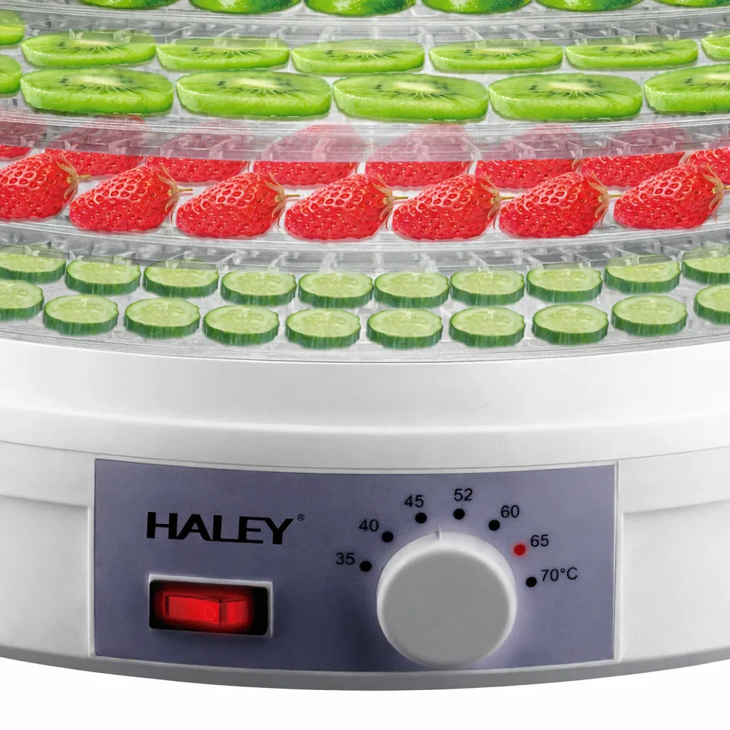 HALEY HY-980I – Deshidrator Fructe și Legume, 350W, 5 Tăvi, Control Temperatură 35–70°C