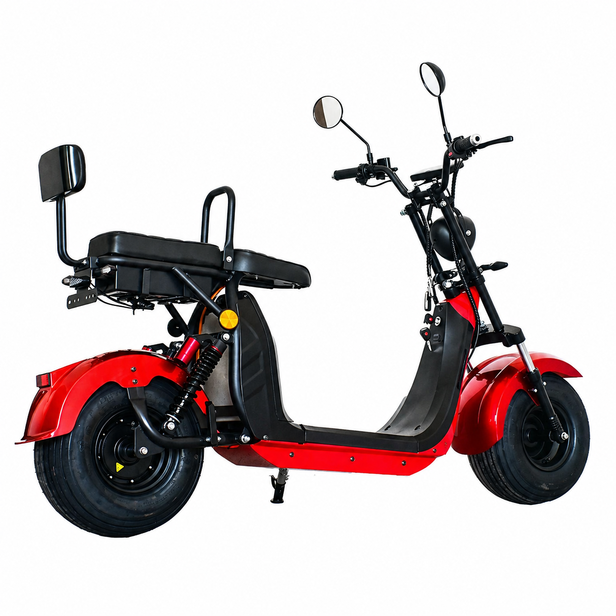 Scuter Electric 2 Persoane, Viteză Limitată 25 km/h – Fără Permis, Viteza maxima 25km/h, Autonomie 45 km, Motor 1500W, Baterie 20Ah, Suspensie Hidraulică, COC Inclus