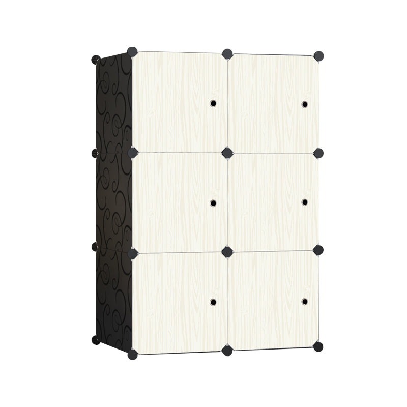 Dulap modular pentru copii, crem, AT PERFORMANCE®, 6 rafturi, durabil, 74X37X110 cm