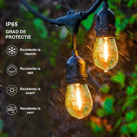 Ghirlanda luminoasa, solara, decorativa, interconectabila, 5m, 10 Becuri LED