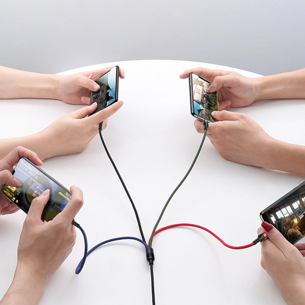 Cablu de incarcare împletit 3 în 1 USAMS, Lightning - USB-C - Micro USB, 5V, 1.2m