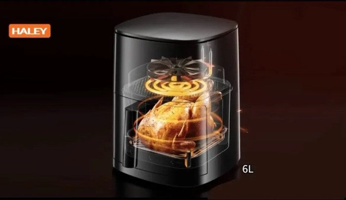 Friteuză cu Aer Cald Haley 6L – Eleganță și Gătit Inteligent în Bucătăria Ta