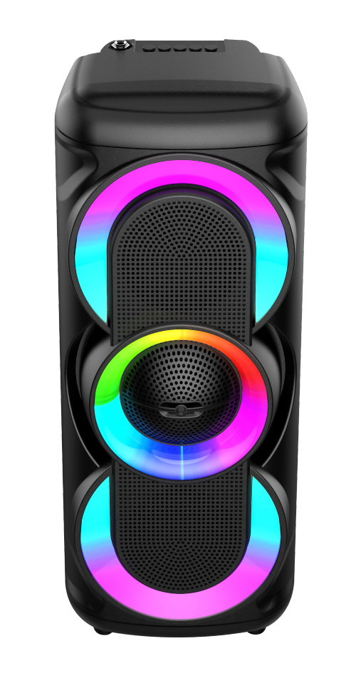 Boxa Portabila AT PERFORMANCE®, cu Lumini RGB, cu Maner, Putere 100w MP3, USB, Bluetooth, TF, WIFI, Slot Microfon, Karaoke, Acumulator, Negru