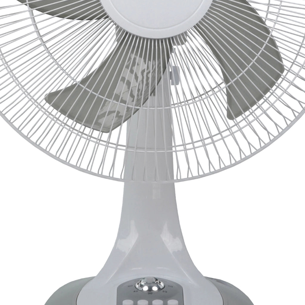 Ventilator de Masă HALEY HY-6018, 16 Inch, 5 Pale, 3 Trepte de Viteză, Oscilație Orizontală, Motor Puternic și Silențios, Alb
