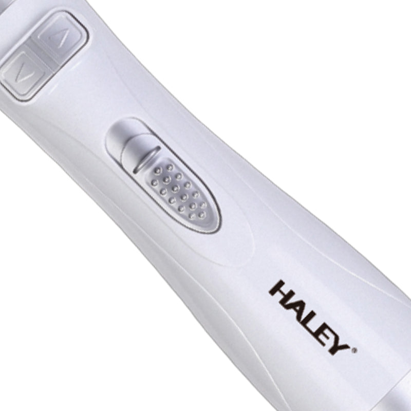 Perie Rotativă HALEY 1000W – 2 Perii, Încălzire Rapidă, Modelare de Durată, Protecție Păr, Inveliș Ceramic, Alb/Argintiu