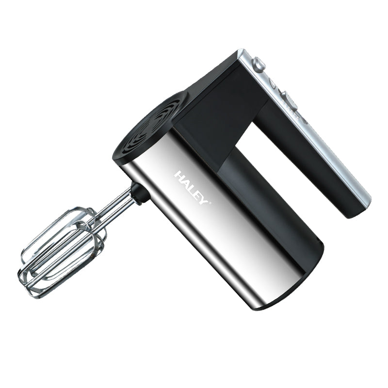 Mixer de Mână din Inox HALEY 500W – 5 Viteze, Silențios, Motor Puternic, Accesorii Incluse