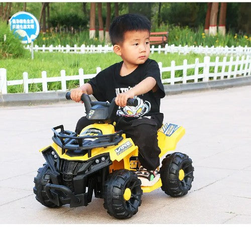 ATV PowerKid 6V – Aventură Electrică pentru Micii Șoferi (2–6 ani, 3–5 km/h) 🏎️⚡ Galben