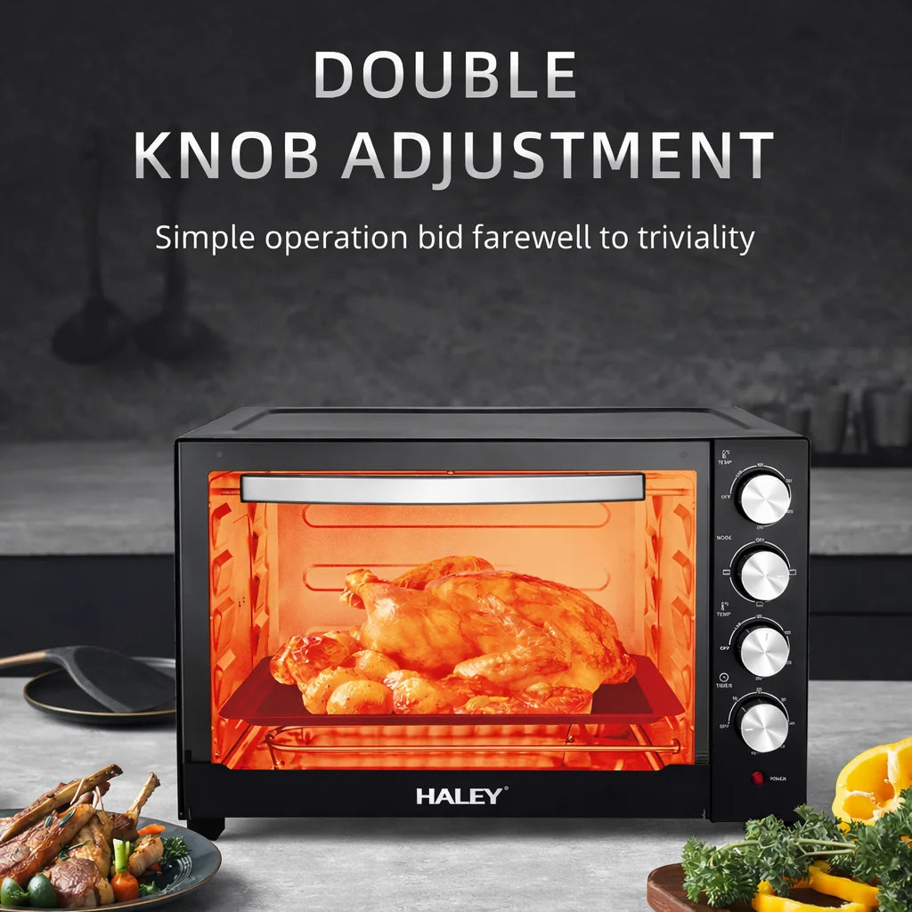 Cuptor Electric HALEY HY-5130, 60L, 2200W, Termostat 80–250°C, Timer 60 min