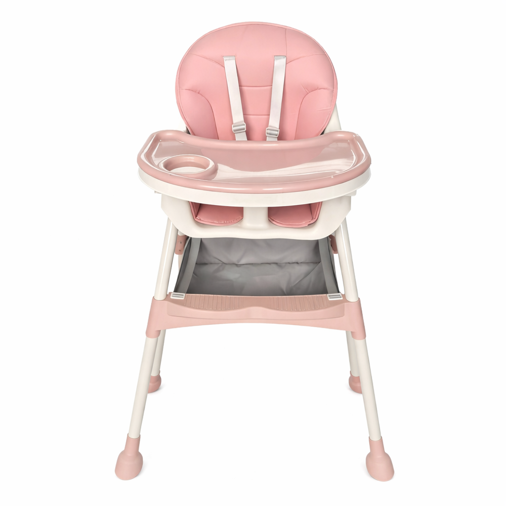 Scaun de masă pentru bebeluși KIDOO KD-44, Roz, cu centură de siguranță în 5 puncte