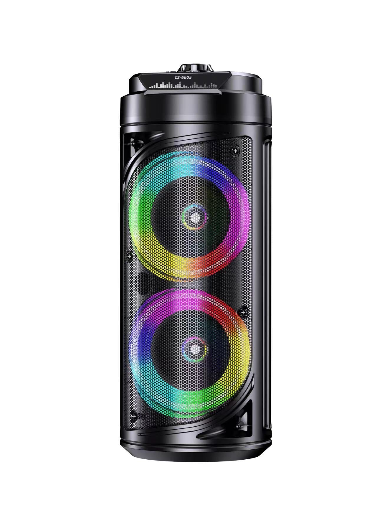 Boxa Portabila AT PERFORMANCE®, cu Lumini RGB, cu Maner, Putere 100W, MP3, USB, Bluetooth, TF, WIFI, Slot Microfon, Karaoke, Acumulator, Negru